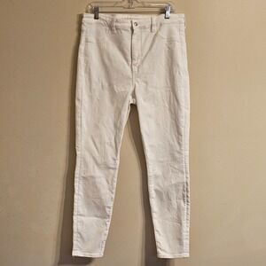 NWT American Eagle Next Level Stretch Super High Rise Jegging Cool White Size 16